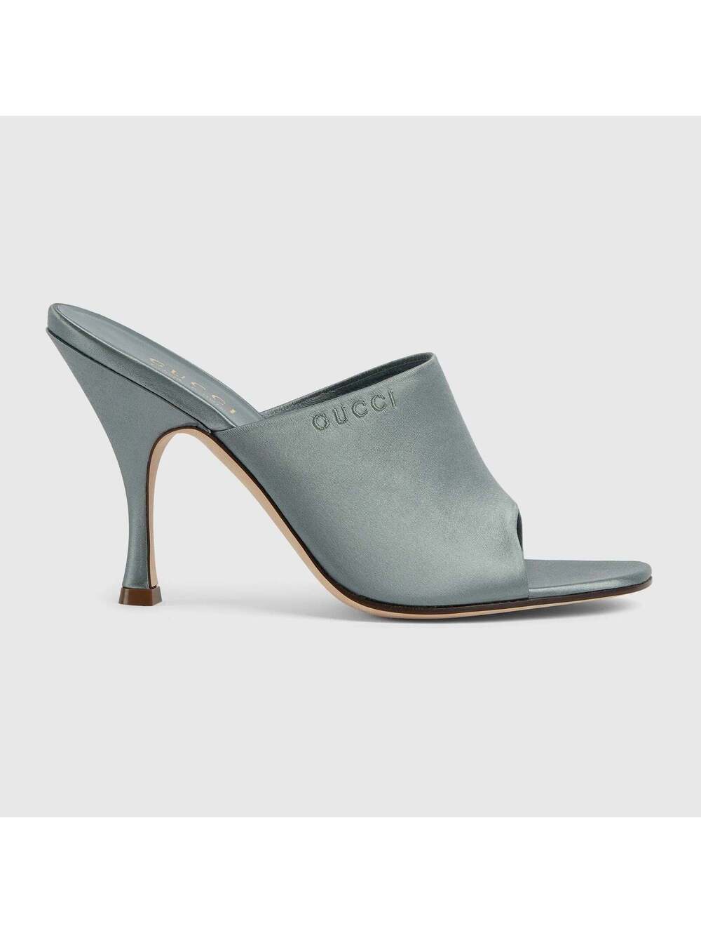 Gucci Logo Satin Slide Sandals(PLEASE REQUEST YOUR SIZE BEFORE PURCHASING)